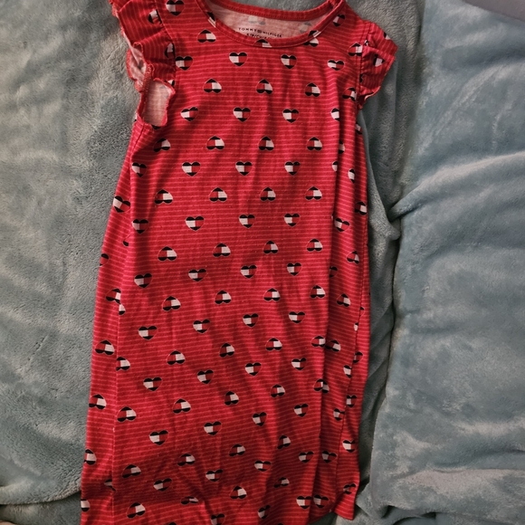 Tommy Hilfiger Kids Striped Red Nightgown with Hearts Design - Picture 1 of 5